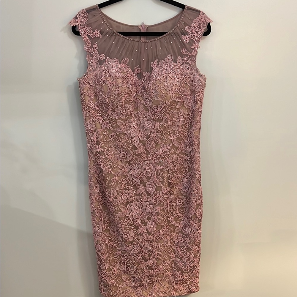 Elegant Pink Lace Dress